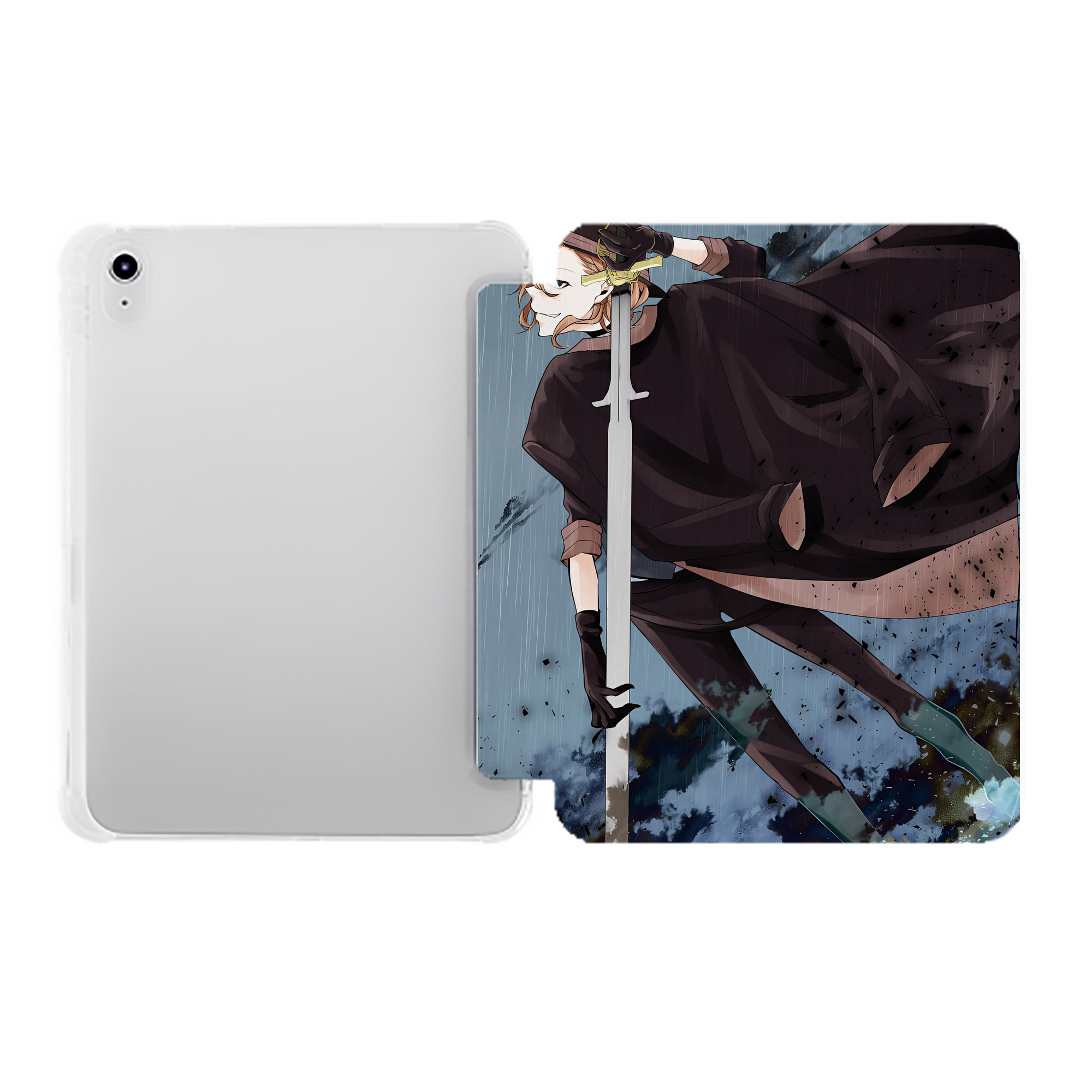 （画像用） 文豪ストレイドッグス Bungo Stray Dogs IPad ケース ペン収納付き 三つ折りスタンド PUレザー×シリコン 対応機種9.5/10.5/10.9インチ